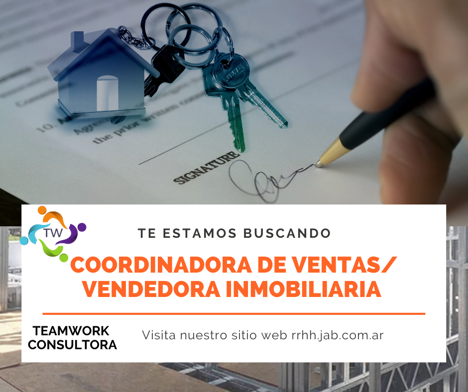 Coordinadora de Ventas/ Vendedora Inmobiliaria con Personal a Cargo